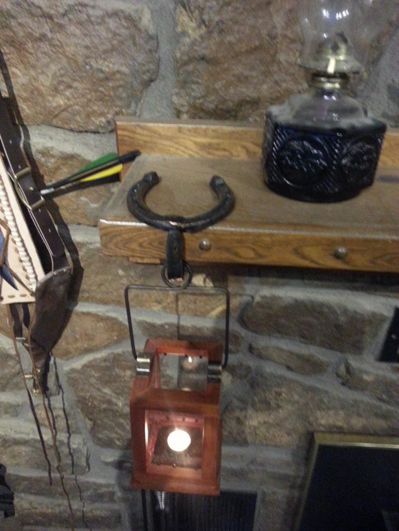 Horseshoe Stocking Hanger with Lantern